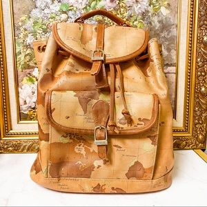 VINTAGE leather map backpack